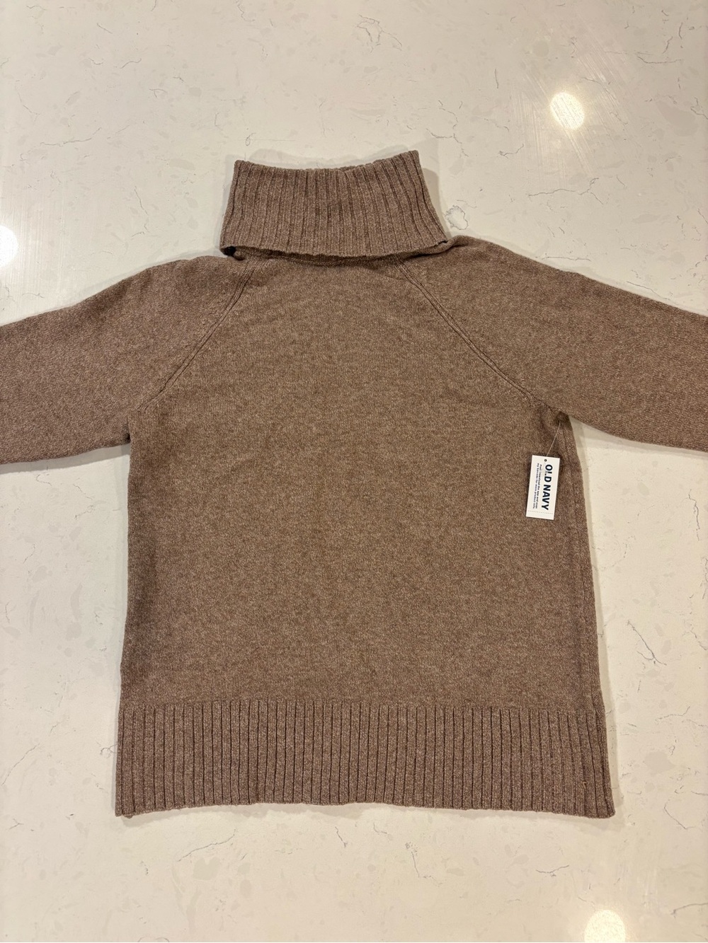 Old Navy Heathered Taupe Knit Turtleneck Sweater